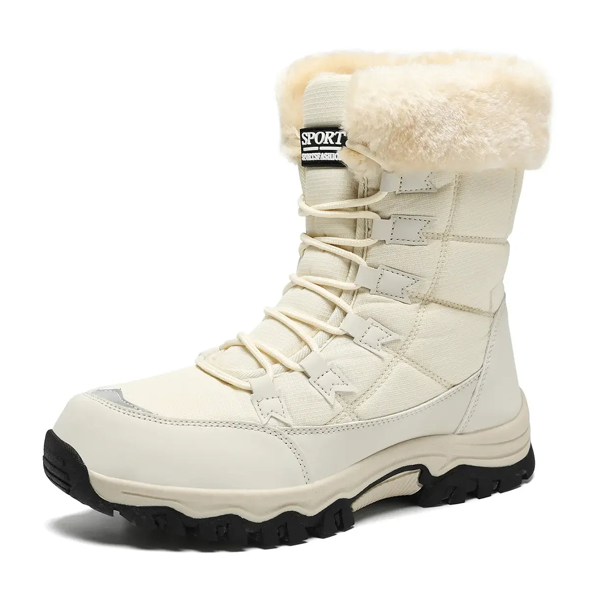 Botas de nieve para mujer forradas de felpa antideslizantes y cálidas