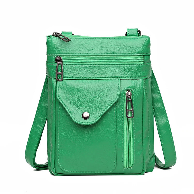 Bolso de Hombro de Cuero Suave para Mujer con Billetera