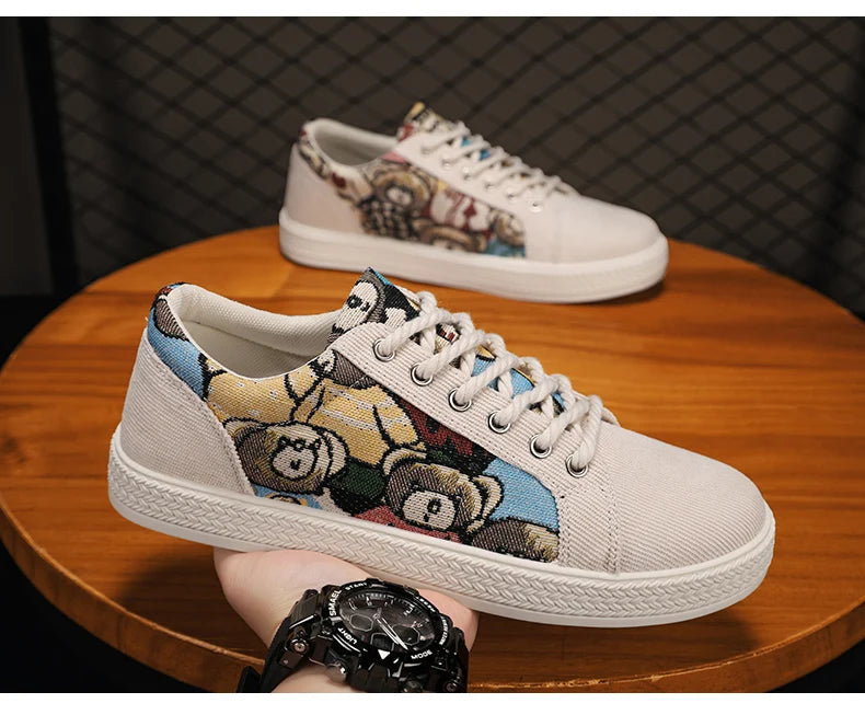 Zapatos informales de tela para hombre, zapatos para caminar al aire libre, ligeros y transpirables, para primavera y verano, zapatos planos cómodos y a la moda para jóvenes
