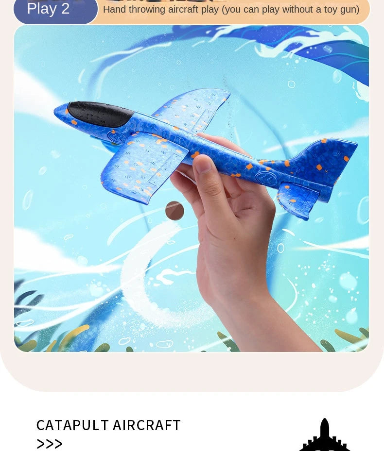 Avión de eyección al aire libre para niños, juguetes de espuma, aviones oy gun, juegos al aire libre para padres e hijos, juguetes, regalos para niños, juguete volador