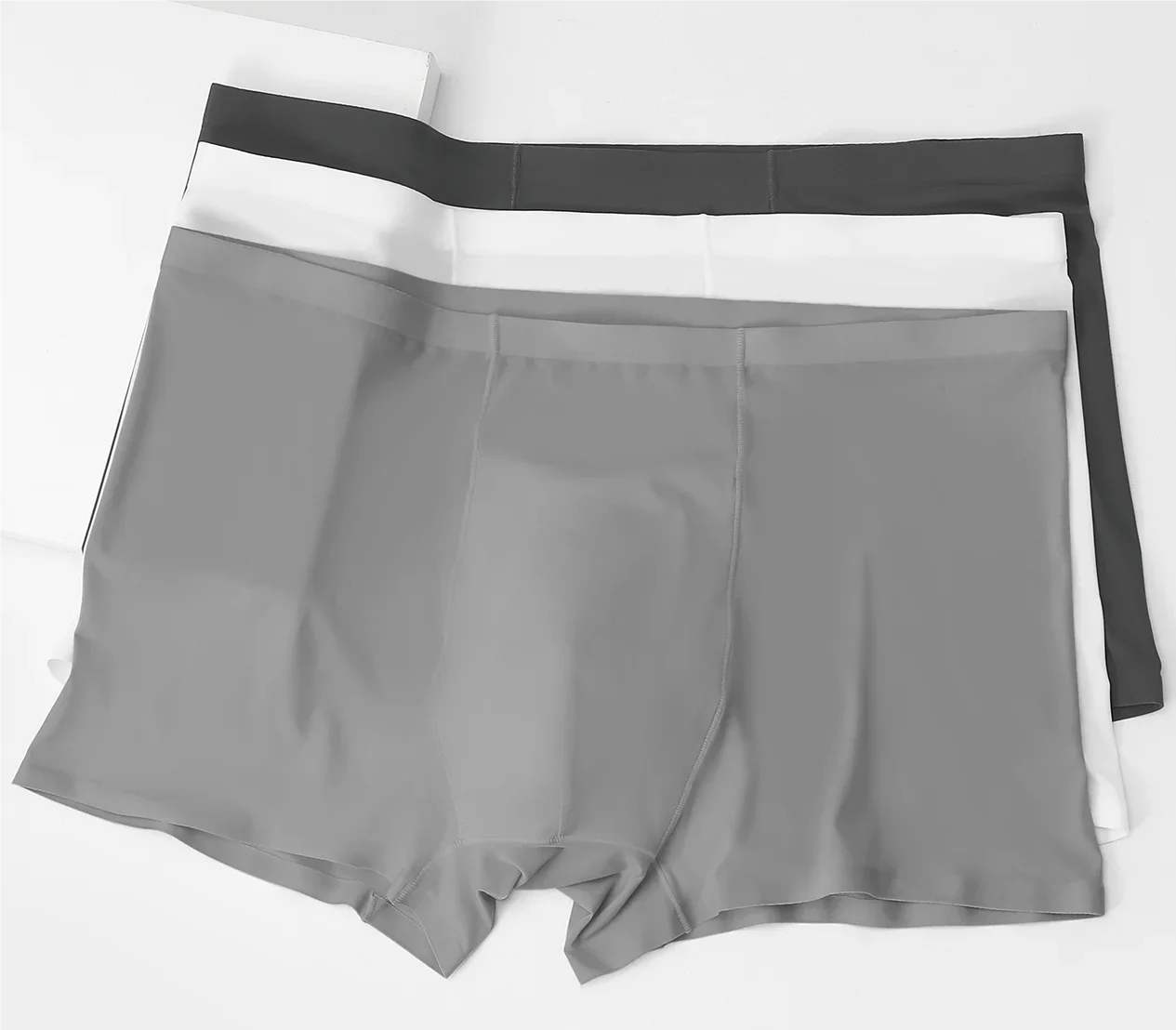 Ropa interior para hombre, venta al por mayor, boxers sin costuras de seda helada, antibacterianos, transpirables, deportivos, finos y cómodos de verano