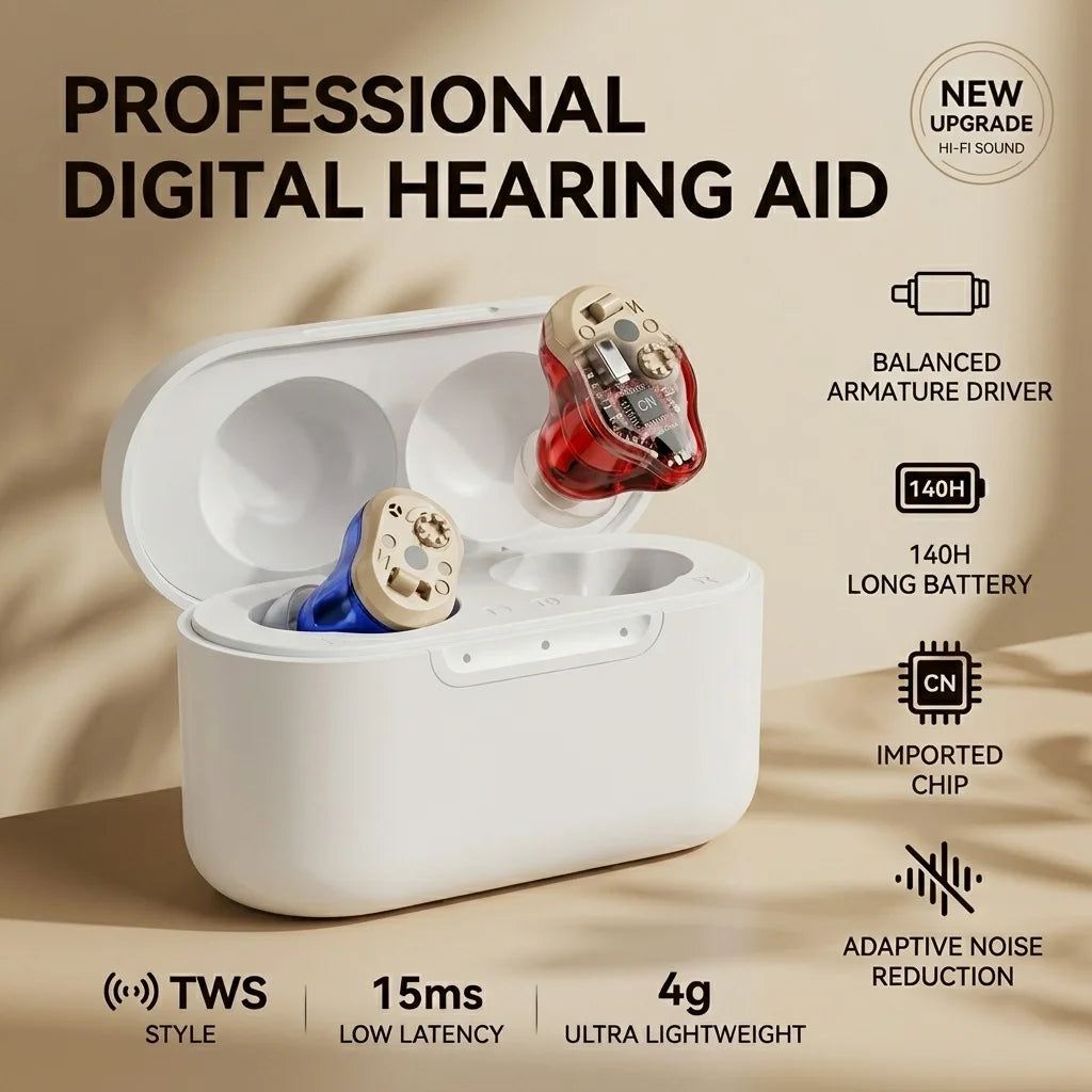 Audífono Recargable Amplificador de Sonido para Adultos Mayores