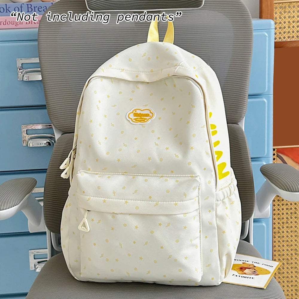 Mochila de Nailon con Estampado de Estrellas para Adolescentes