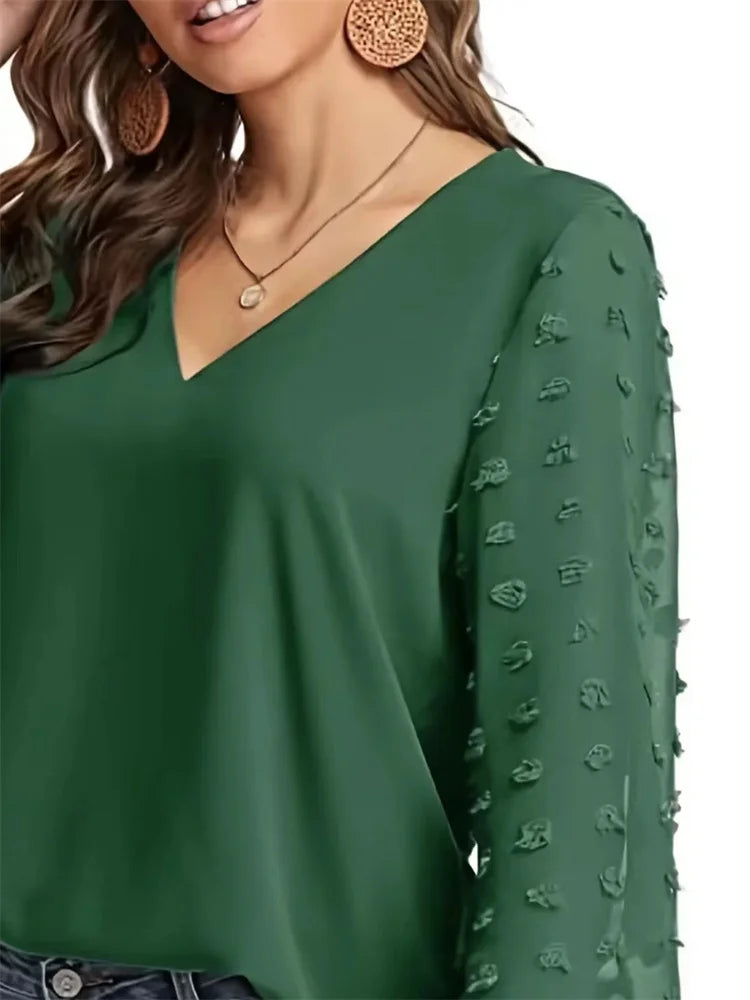 Blusa de Manga Larga Acampanada para Mujer