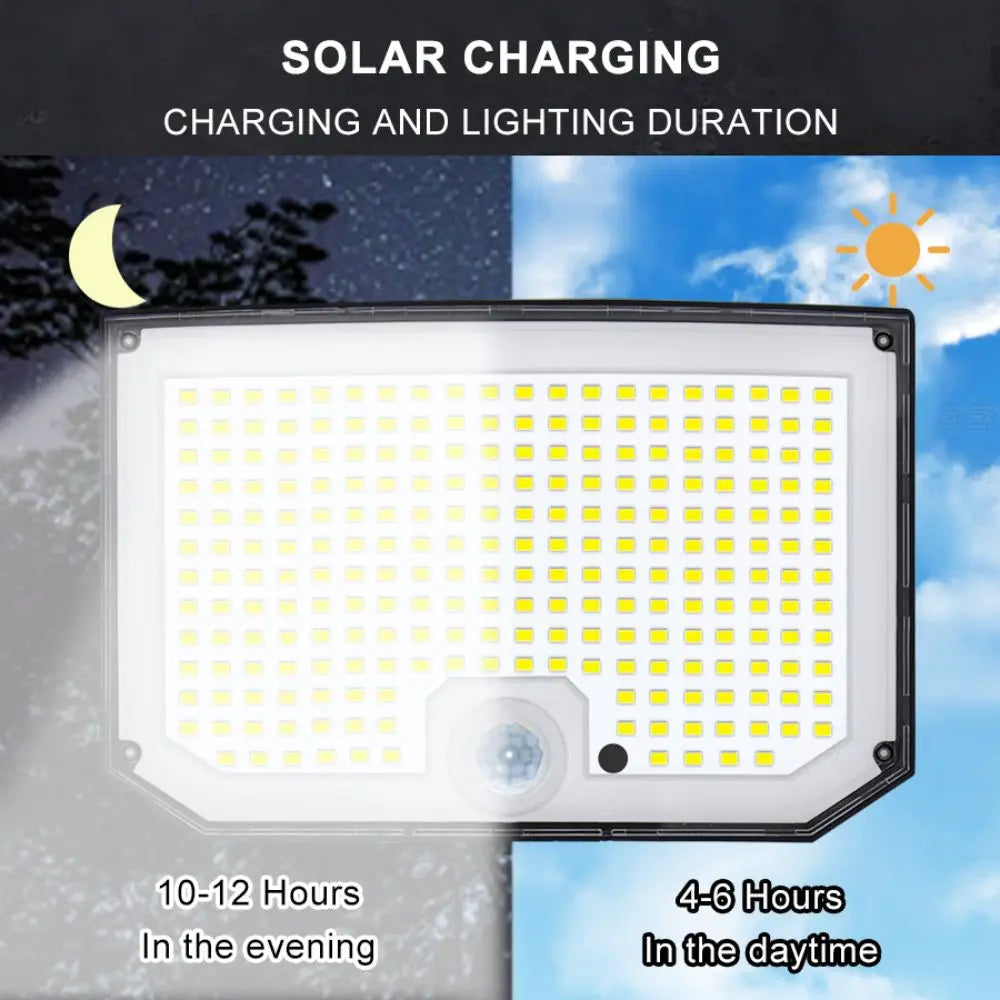 Lámpara Solar LED Exterior con Sensor de Movimiento IP65 3 Modos