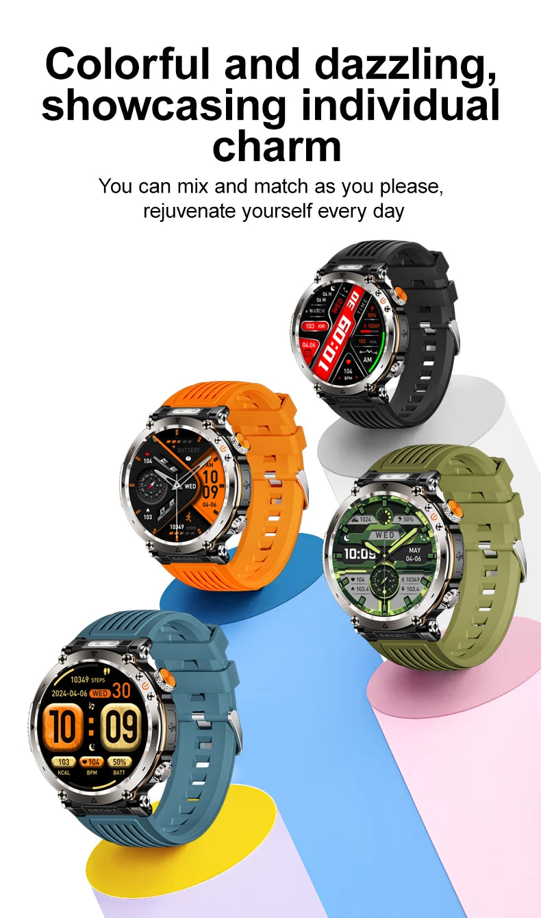 Reloj Inteligente Deportivo Brújula Linterna 600mAh