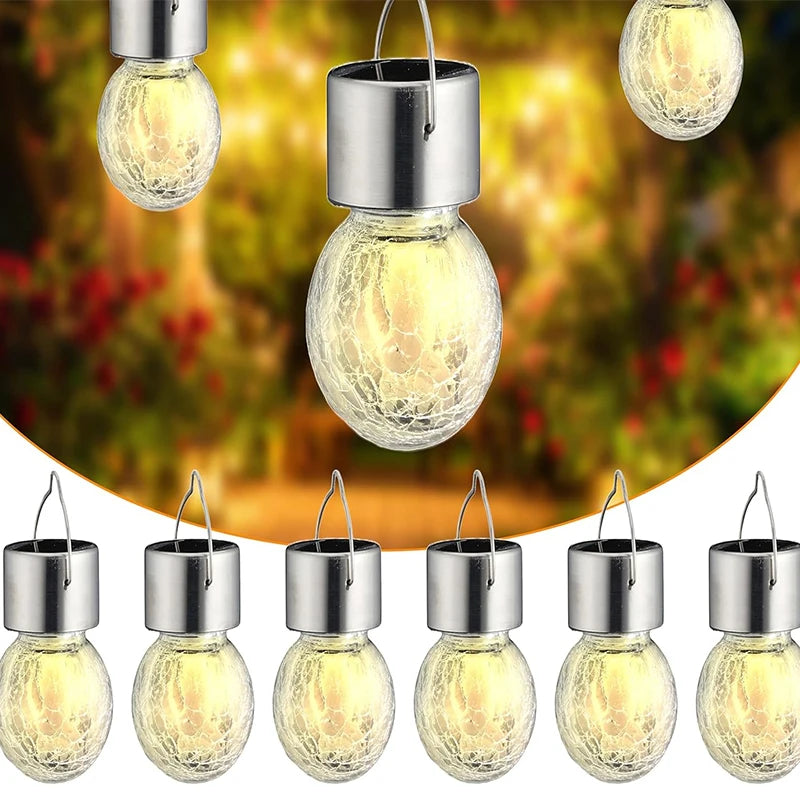 Lámpara LED Solar Colgante de Vidrio para Jardín