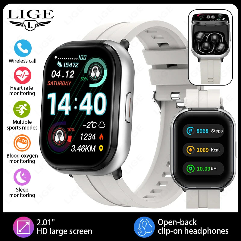 Reloj Inteligente LIGE con Auriculares Bluetooth 2 en 1