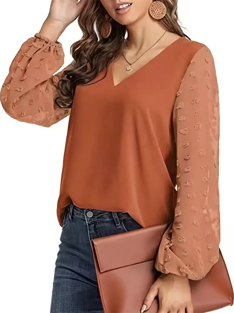 Blusa de Manga Larga Acampanada para Mujer