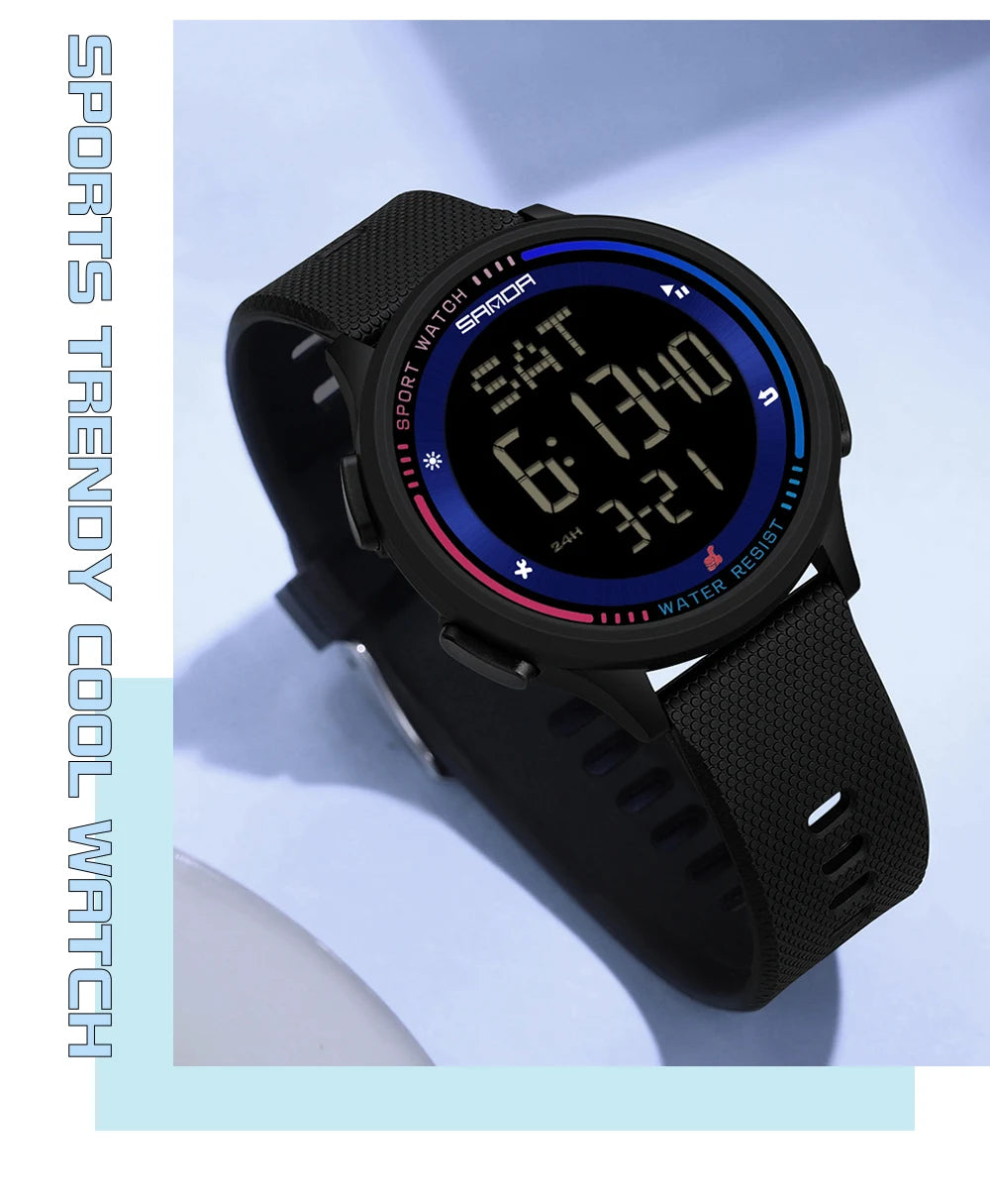 Reloj Digital SANDA 6158 para Niños y Adolescentes, Deportivo Impermeable