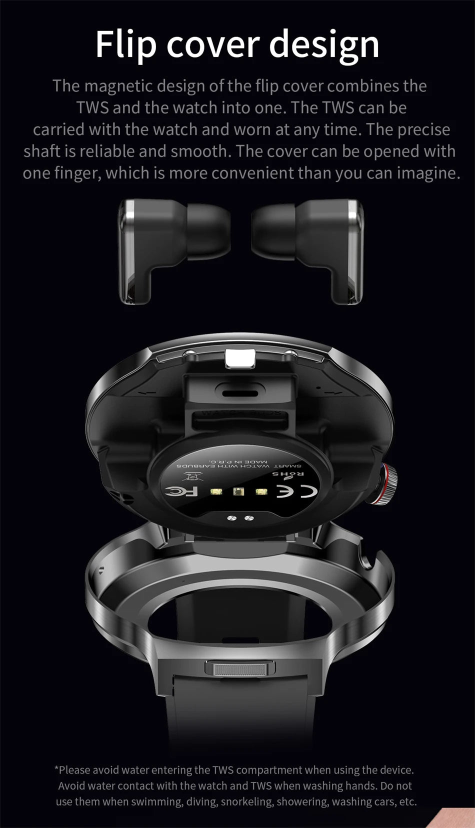 Smartwatch LIGE TWS 2 en 1 con auriculares Bluetooth y monitor cardíaco