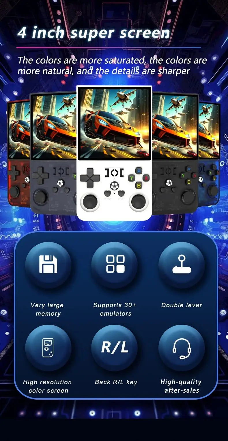 Consola de Videojuegos Retro R36MAX, Sistema Linux, Pantalla IPS 4.0 Pulgadas