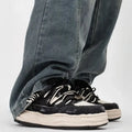 Zapatillas de skate de mezclilla retro para hombre con plataforma