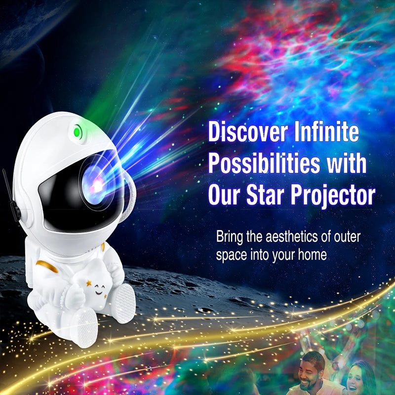 Proyector de Estrellas Astronauta, Lámpara de Proyección de Galaxias, Luz Nocturna Infantil, Lámpara de Techo Nebulosa, Regalos para Cumpleaños
