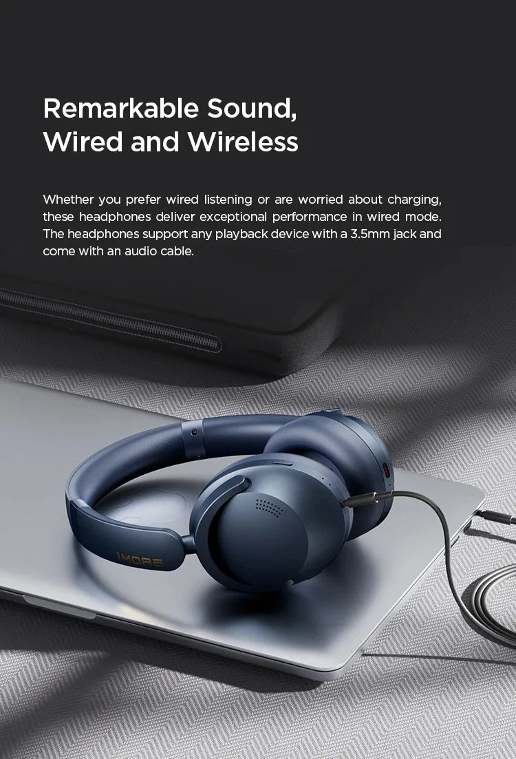 Auriculares 1MORE SonoFlow Pro HQ51 ANC Bluetooth 5.4 Hi-Res LDAC con controlador DLC de 40 mm, QuietMax ANC de 42 dB, batería de 100 horas, auriculares supraaurales