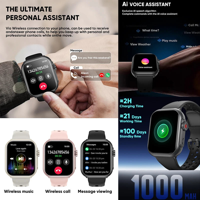 Reloj Ultra2 Inteligente AMOLED Mujer 1000mAh