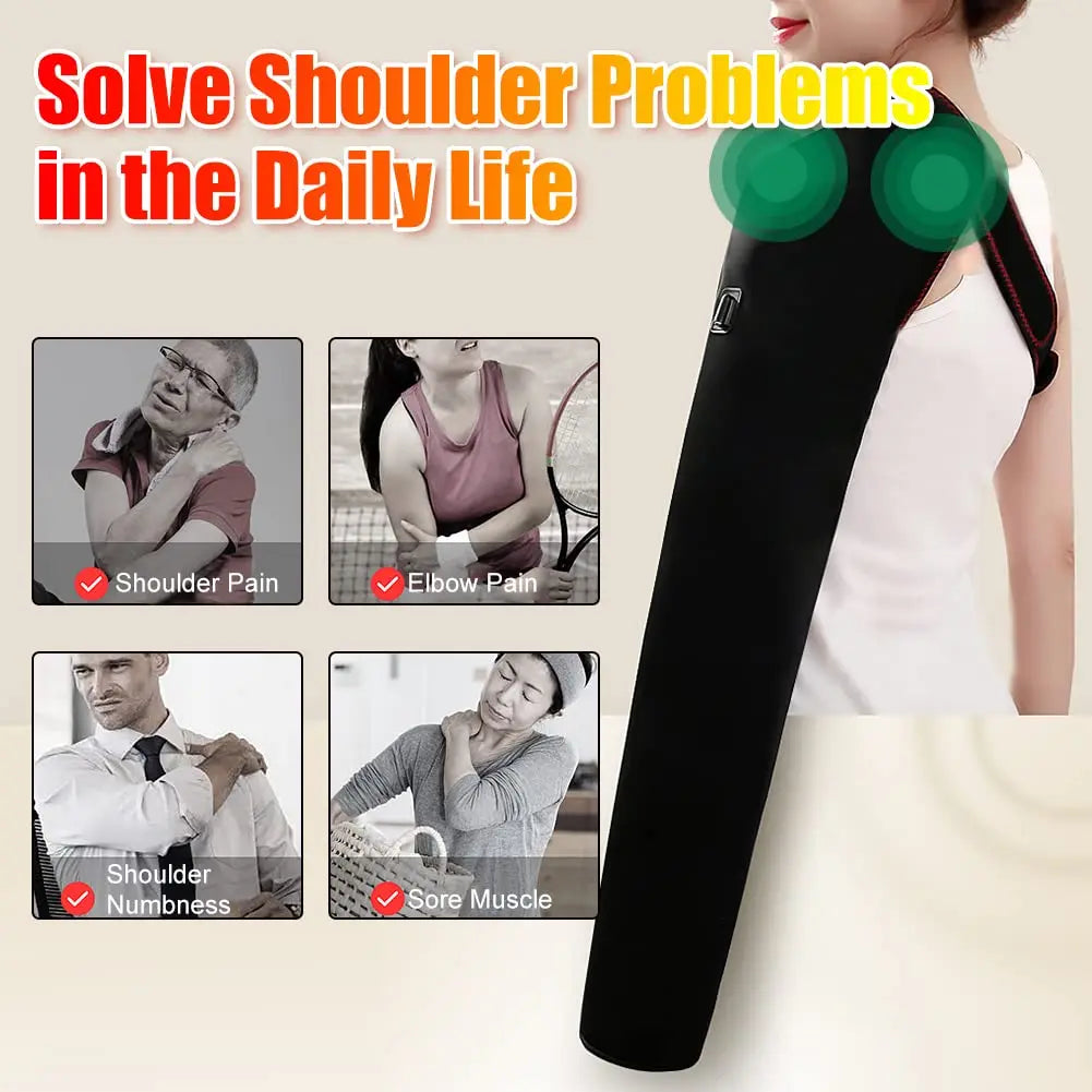 Soporte de Brazo Largo con Calefacción y Masaje, Faja Eléctrica Térmica para Alivio del Dolor de Hombro, Brazo, Codo, Muñeca y Mano