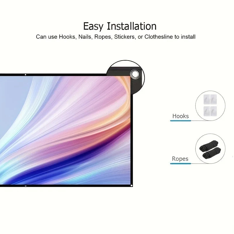 Pantalla de proyección para pared, plegable y fácil de limpiar, 60-150 pulgadas