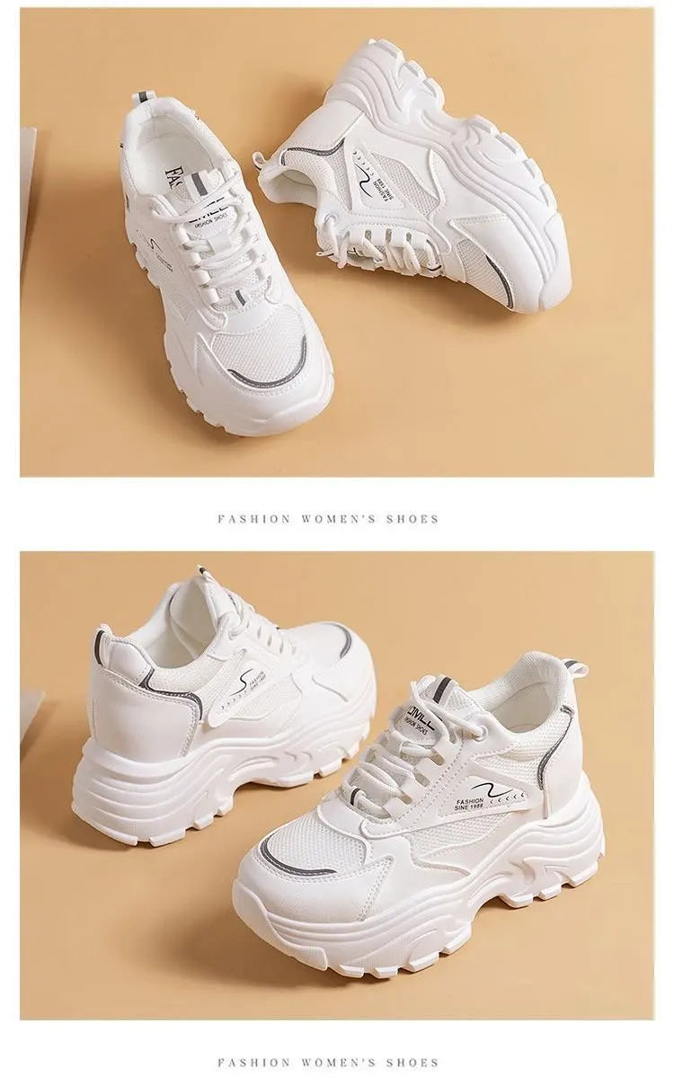 Zapatillas Deportivas para Mujer, Ligeras y Transpirables, con Plataforma, Estilo Chunky, con Malla, para Uso Diario y Senderismo