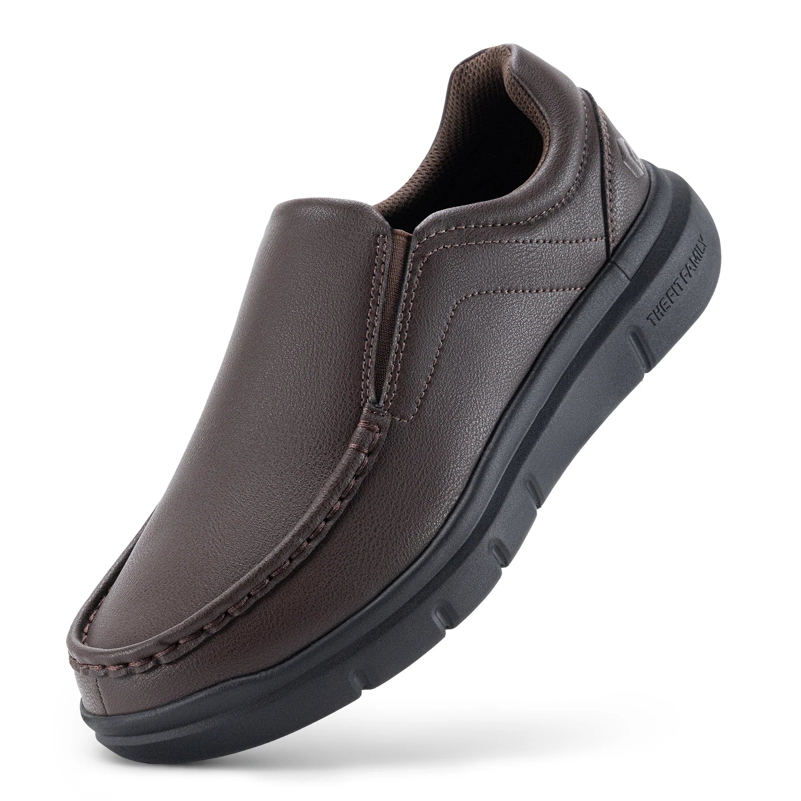 Zapatos Fitville para hombre, zapatos informales sin cordones de cuero de ancho, ligeros para pies hinchados con soporte para el arco, alivio del dolor