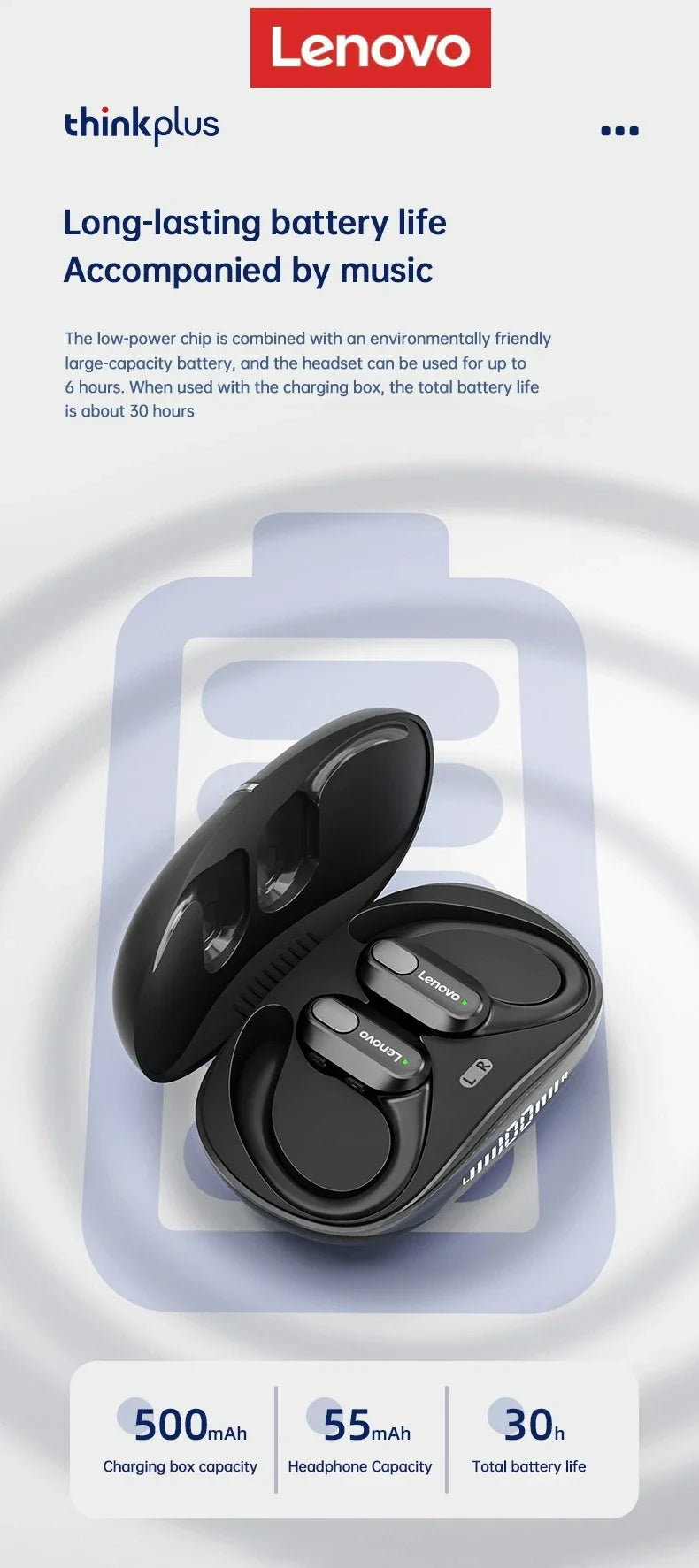 Auriculares Bluetooth Inalámbricos Lenovo XT80 con Micrófono