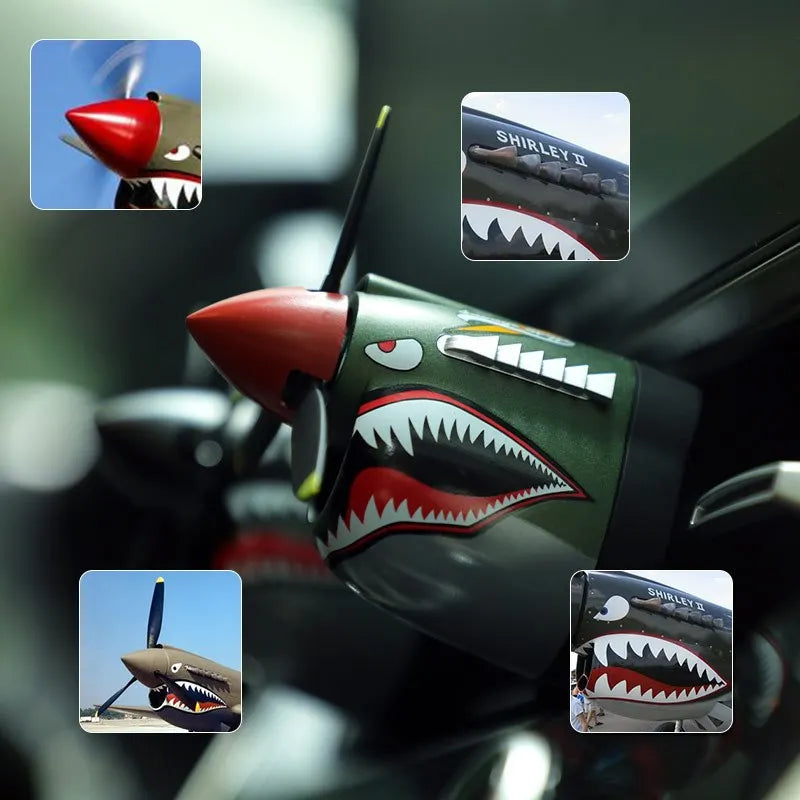 P-40 Warhawk Auto Interior pequeño adorno avión de combate diseño difusor de Perfume con hélice giratoria para fragancia de coche