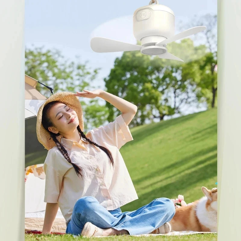 Ventilador de techo USB con 3 velocidades, ventilador de 3 metros con hoja desmontable, portátil, silencioso, refrigeración interior, exterior, tienda de campaña, Control de línea