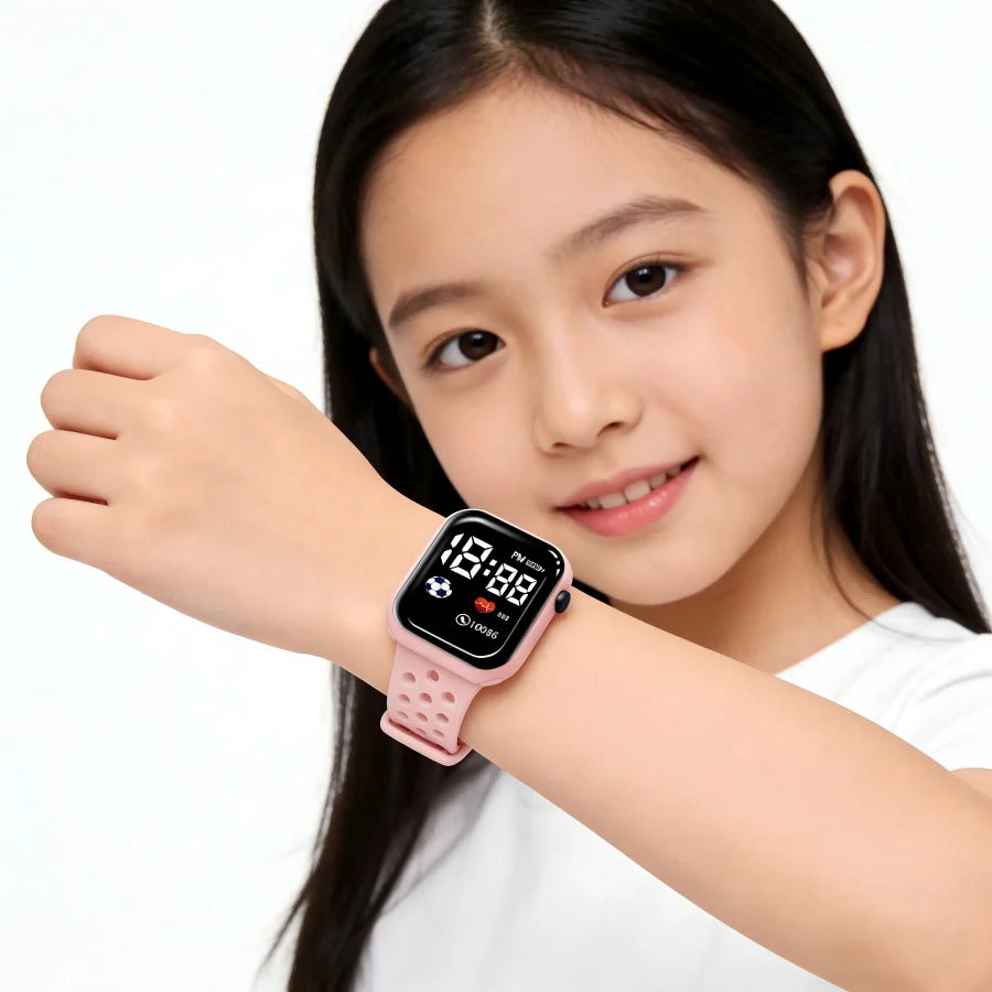 Reloj Digital Deportivo LED para Niños y Niñas