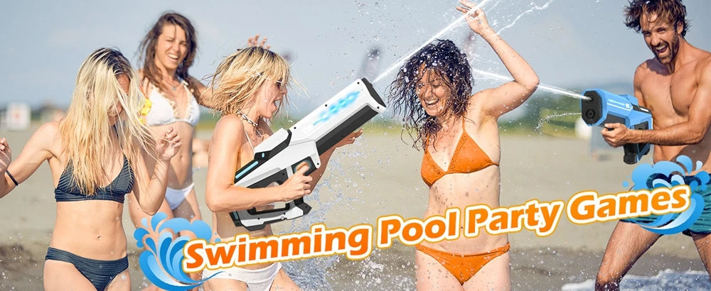 Pistola de Agua Eléctrica para Adultos, Potente Pistola de Agua Automática con Succión, Regalo de Verano, Juego para Playa, Piscina, Jardín, Diversión al Aire Libre