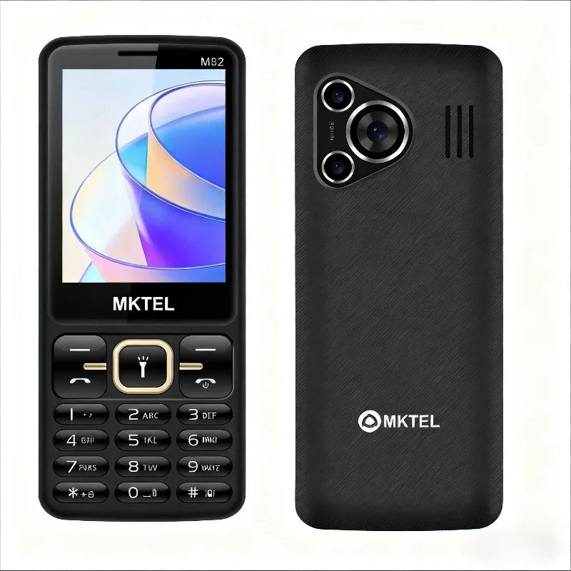 Teléfono con Teclado Grande MKTEL M82, Pantalla de 2.8 Pulgadas, Doble SIM, 1800 mAh, Bluetooth, MP3, Cámara, Mini Teléfono