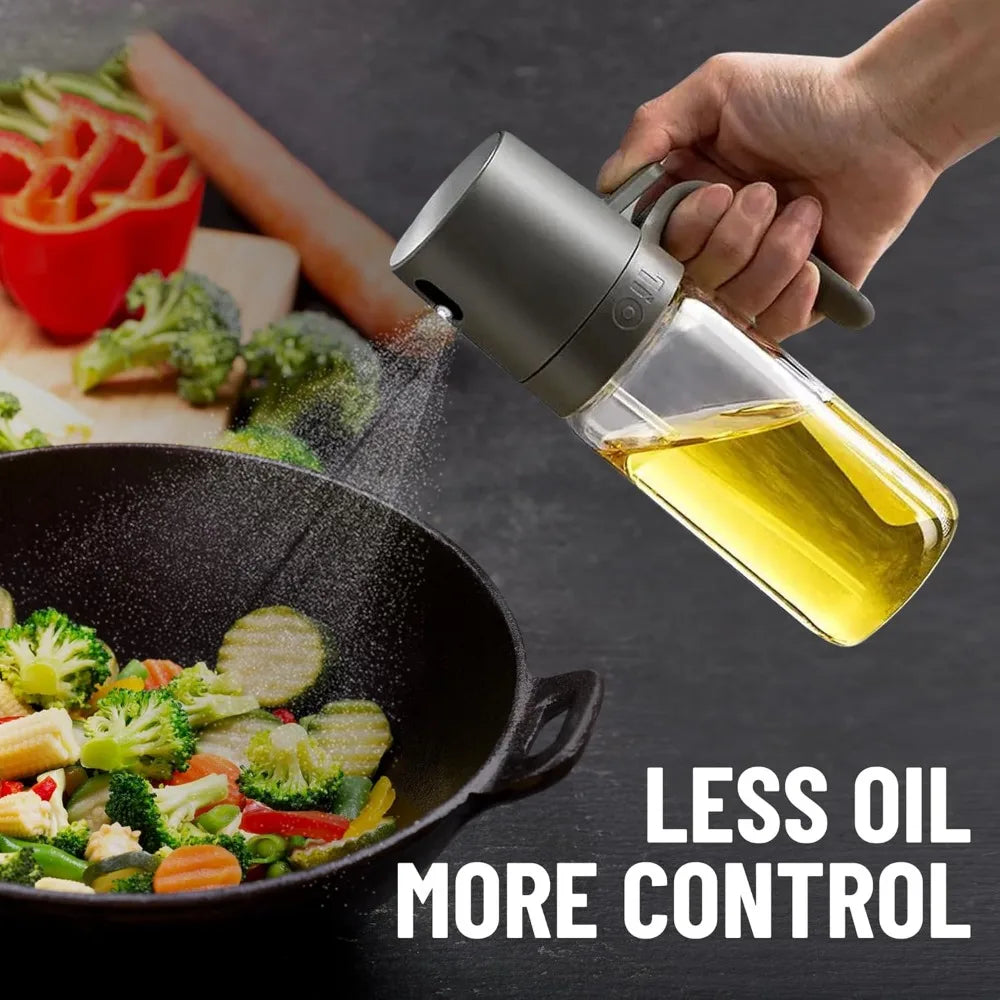 Pulverizador de aceite de 250ML, vidrio de alto borosilicato sin BPA, señor de aceite de cocina, pulverizador de aceite de oliva para freidora de aire, ensalada, barbacoa, utensilio de cocina