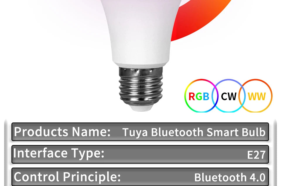 Bombilla LED Inteligente RGB Tuya con Control Bluetooth