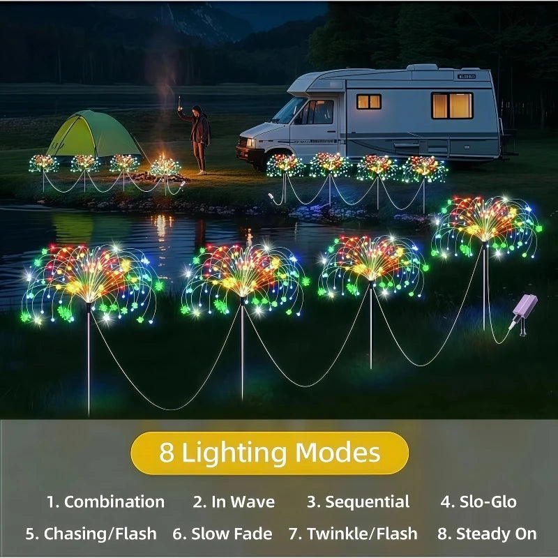 Pack 6 Lámparas Solares LED de Jardín IP65 con 8 Modos
