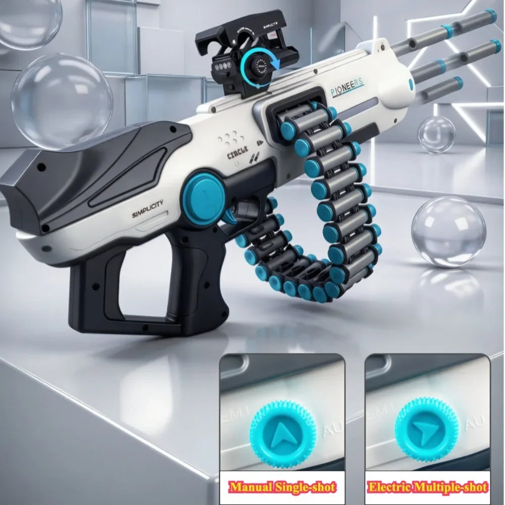 Pistola de Juguete de Doble Modo Eléctrico y Manual con Balas Suaves, Lanzador de Dardos de Espuma, Juguete para Exteriores, Regalo de Cumpleaños Ideal para Niños
