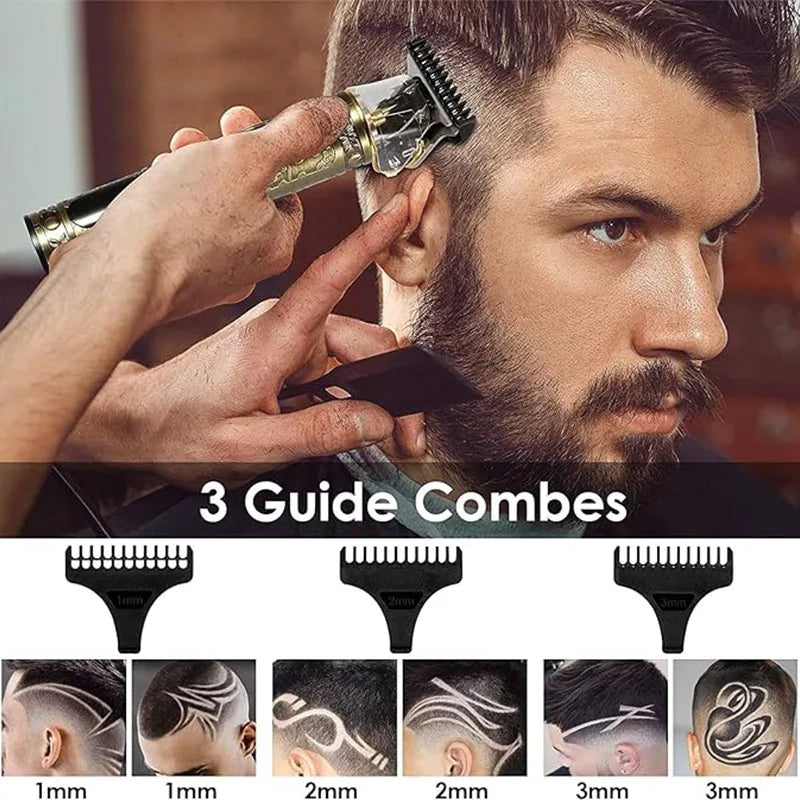 Cortadora de Pelo Recargable por USB, Profesional, Portátil, Diseño Vintage, Recortadora de Barba