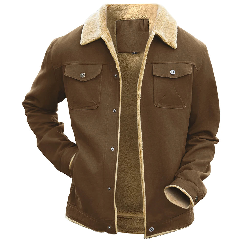 Parka de Invierno para Hombre con Forro Polar y Bolsillos