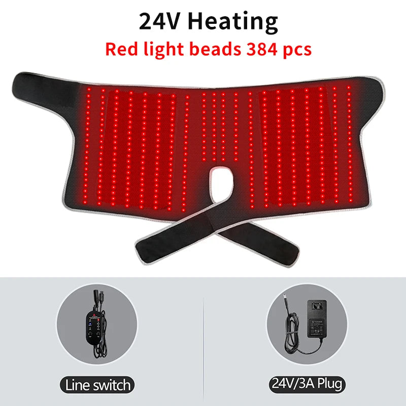 Almohadilla calefactora de cadera con luz roja, masajeador eléctrico calentado, almohadilla térmica eléctrica con vibración para muslos/pernos de ciática, alivio del nervio