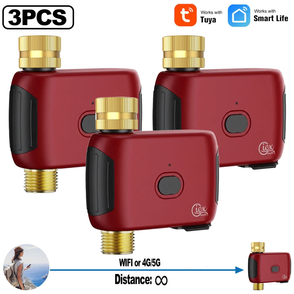 Temporizador de agua WiFi inteligente, controlador de riego, No requiere concentrador, válvula automática de aspersor de goteo para jardín, Control por aplicación Tuya