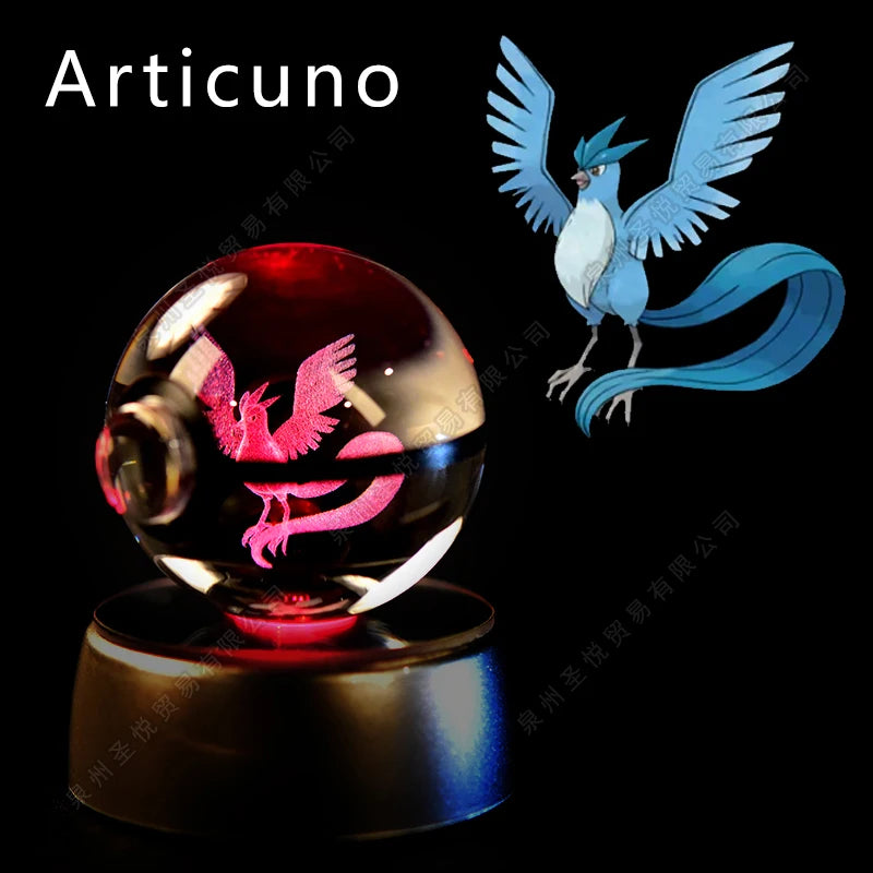 Lámpara Nocturna Pokémon Bola de Cristal 3D Pikachu