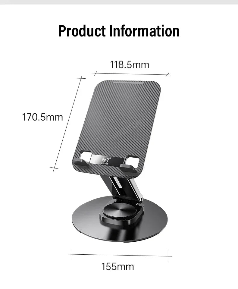 360 °   Soporte Giratorio para Teléfono, Tablet y Laptop, Antideslizante, para Escritorio, Oficina y Caminadora, Compatible con iPhone 17, 16, Samsung S26, S25