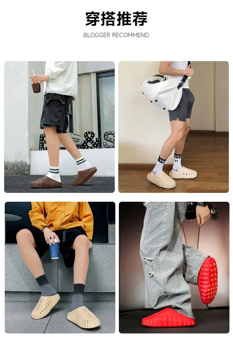 Zuecos unisex con suela de acupresión, antideslizantes para playa y uso diario