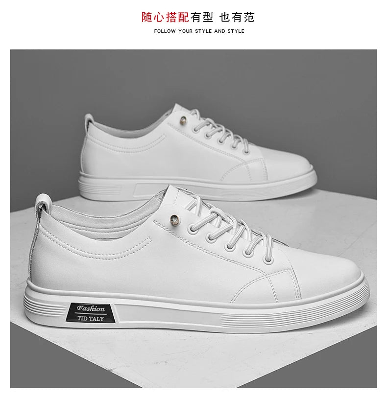 Zapatos casuales, zapatos deportivos de piel de vaca, zapatos planos, zapatos casuales clásicos para hombres, nuevos estilos de primavera y otoño, zapatos casuales de moda