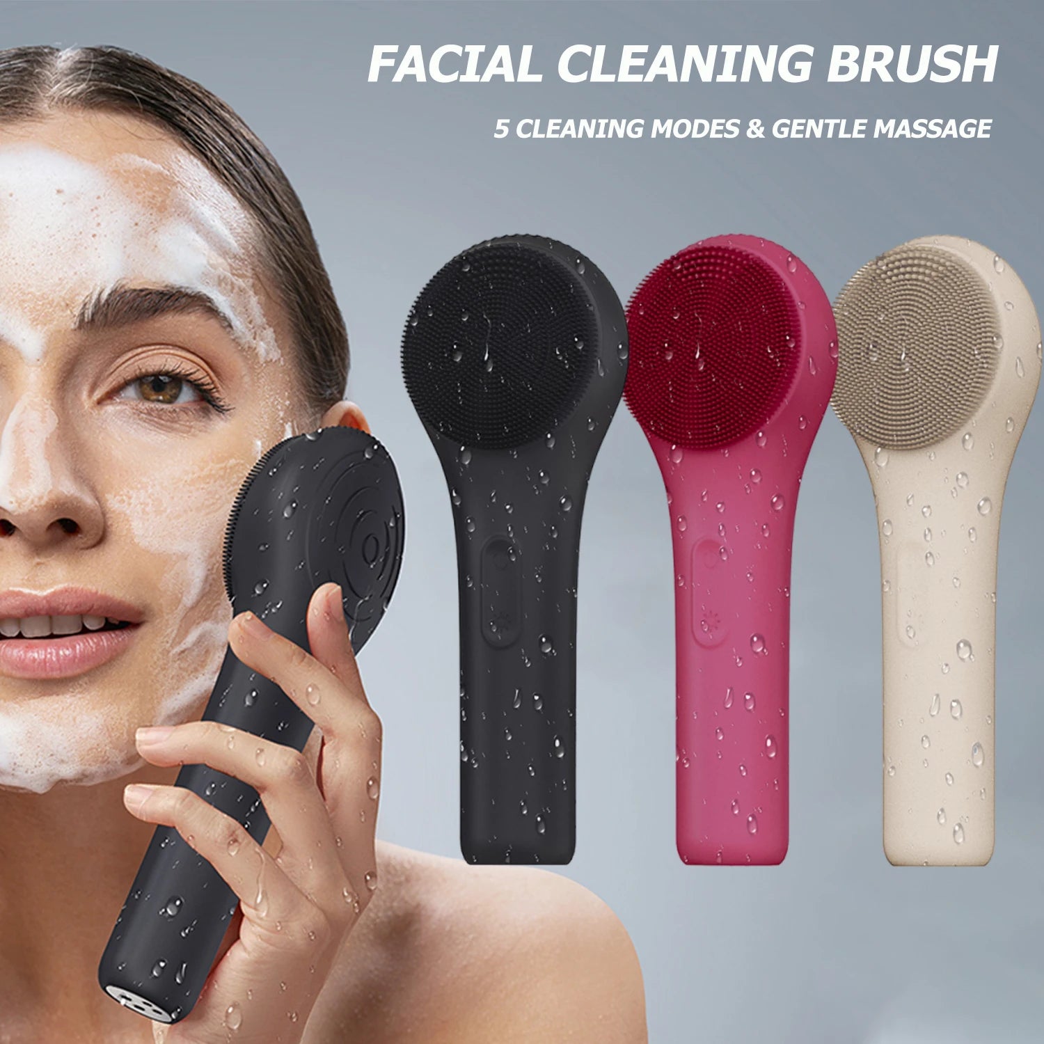 Cepillo de limpieza Facial eléctrico, vibración sónica, limpieza profunda de poros, eliminador de espinillas, limpiador de poros, Spa, masajeador para el cuidado de la piel