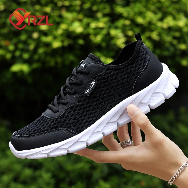 YRZL nuevas zapatillas de correr para hombre, zapatos deportivos transpirables, peso ligero, moda de verano, zapatillas transpirables de talla grande 38-48 para hombre