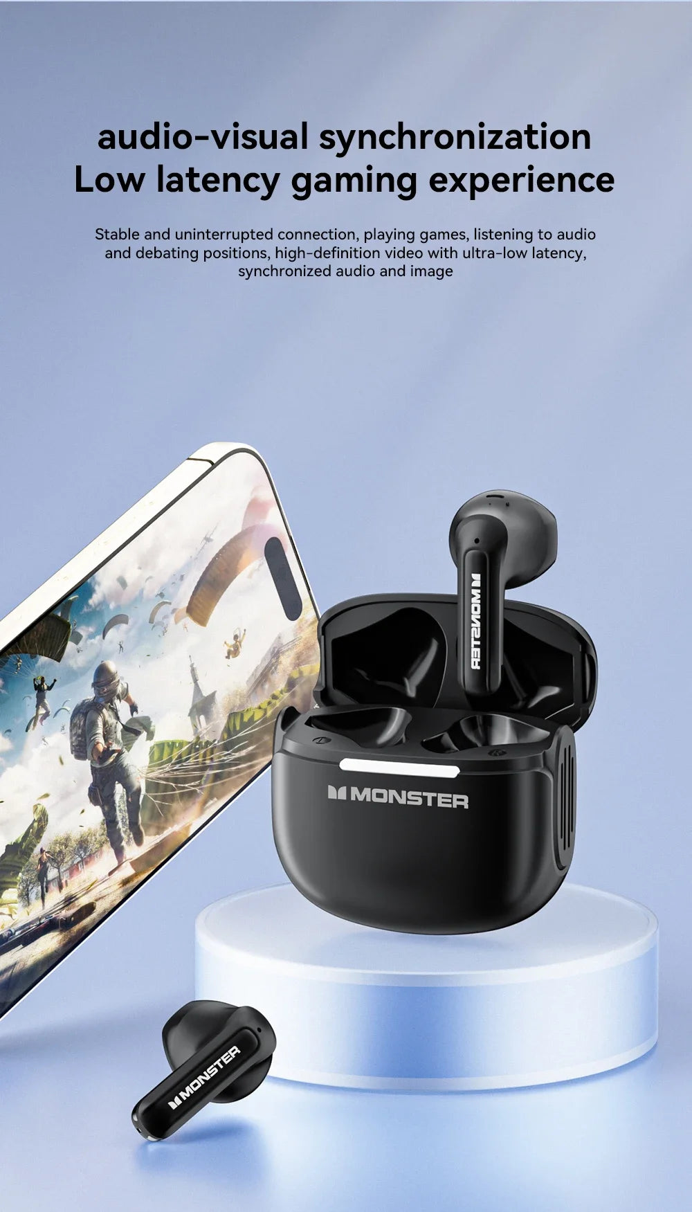 MONSTER GT15 Auriculares Bluetooth 5.4 Estéreo