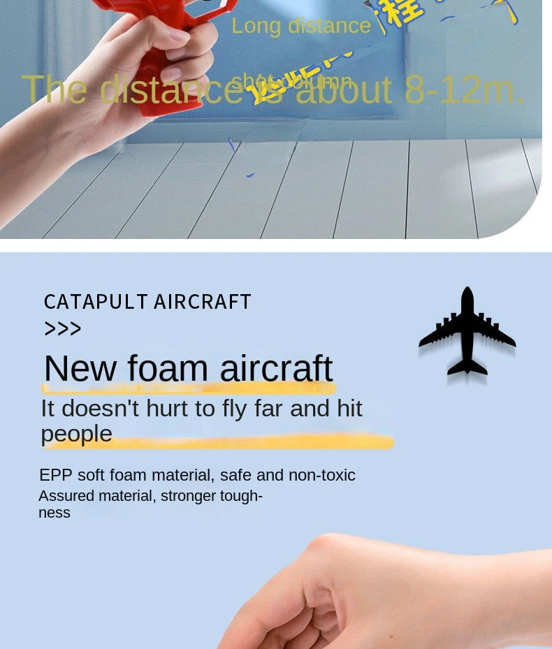 Avión de eyección al aire libre para niños, juguetes de espuma, aviones oy gun, juegos al aire libre para padres e hijos, juguetes, regalos para niños, juguete volador