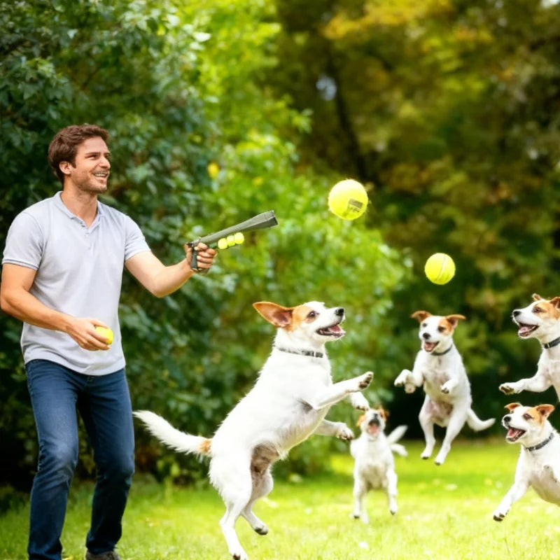 Juguete para Perros, Pistola Lanza Pelotas, Entrenamiento, Lanzador de Pelotas para Perros, Juguete Interactivo para Exteriores, Juego de Tenis, Rompecabezas