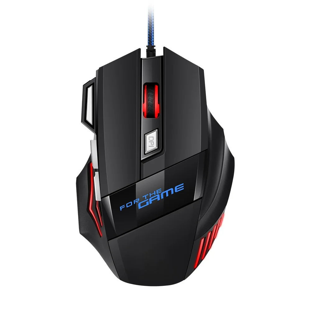 1 unidad, nuevo ratón USB para juegos Hyperspeed, ratón ergonómico retroiluminado RGB para juegos, ratón con cable 7D Esports para ordenador portátil y Gamer