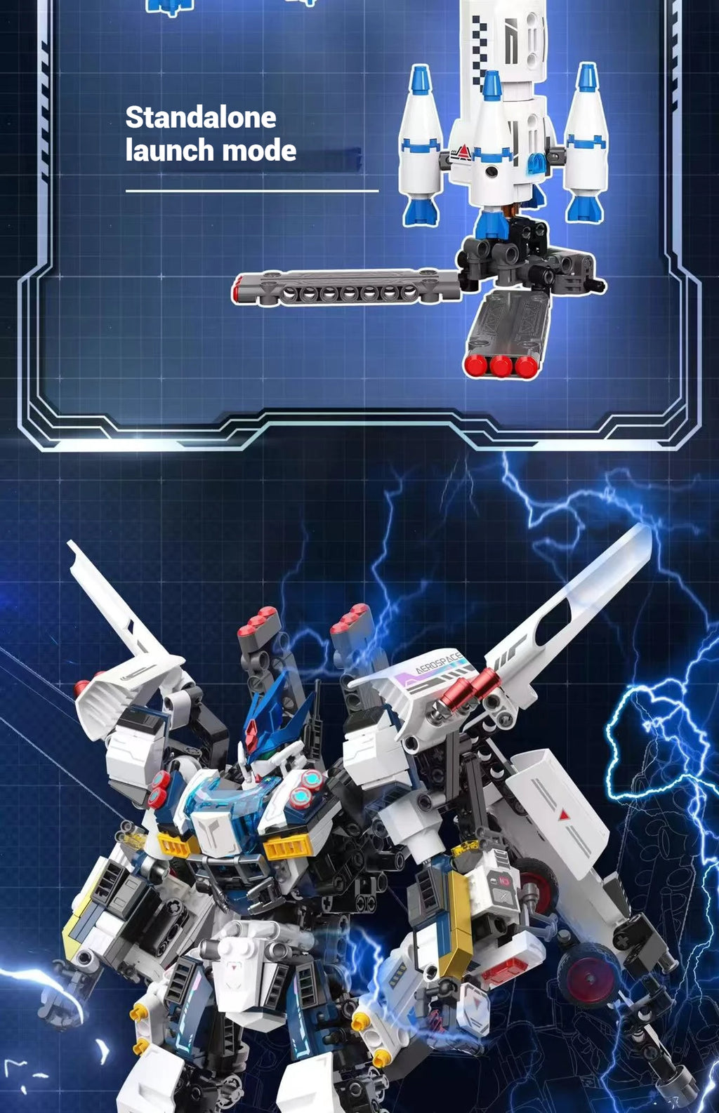 JAKI transformado Mecha coche misil militar cohete modelo de coche montaje, bloques de construcción Mecha juguetes de construcción, regalos de juguetes para niños