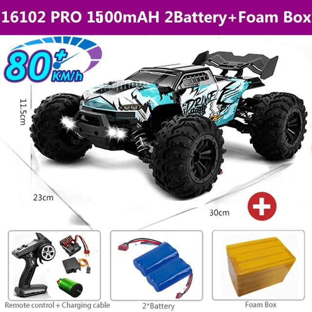 Auto RC 4WD 1:16 de Alta Velocidad 80 KM/H con Control Remoto